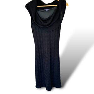Vivienne Tam Black‎ Cowl Neck Dress | Cable Knit | Sleeveless | Size Medium